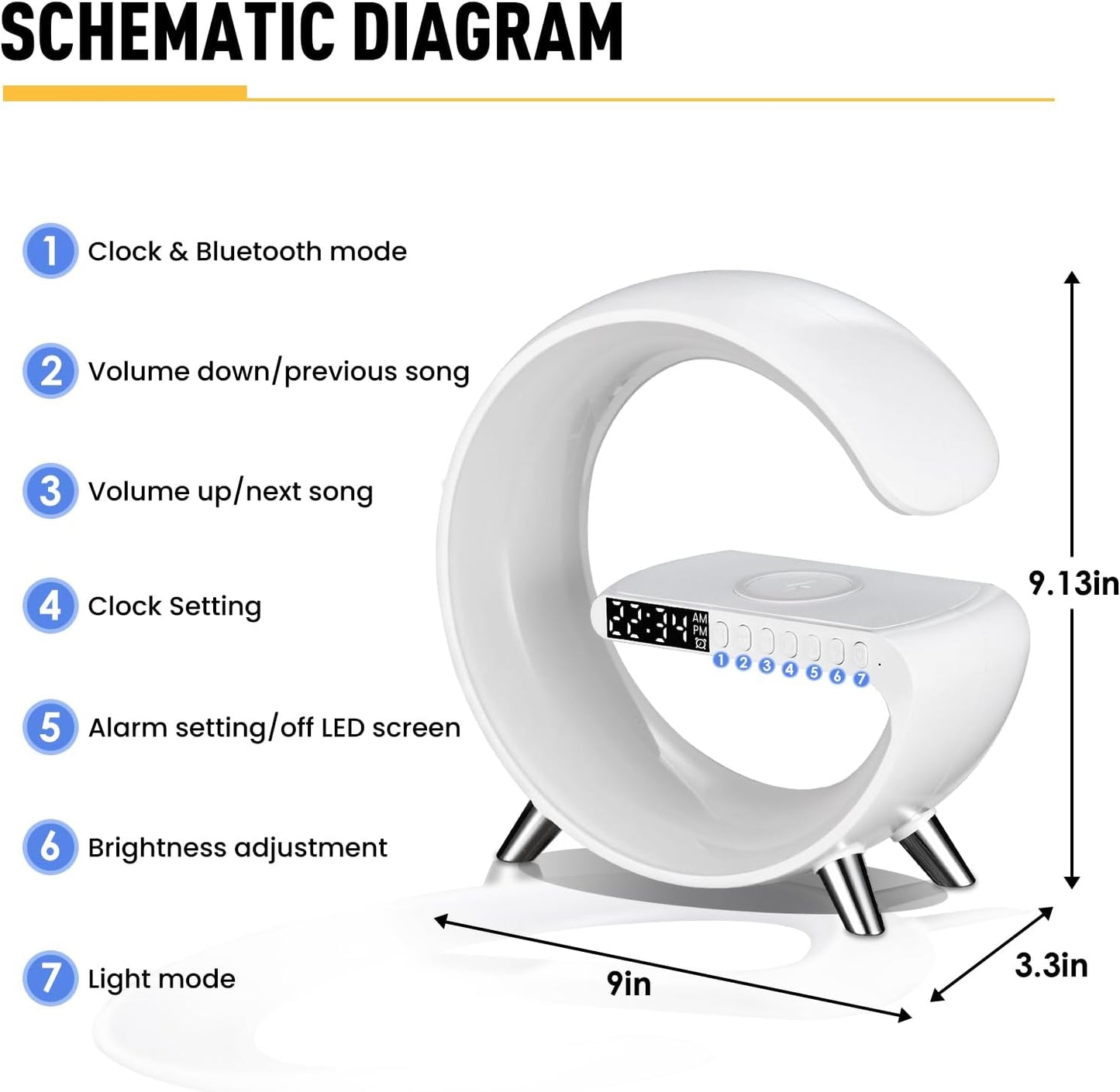 Digital Led Wireless Charger Speaker