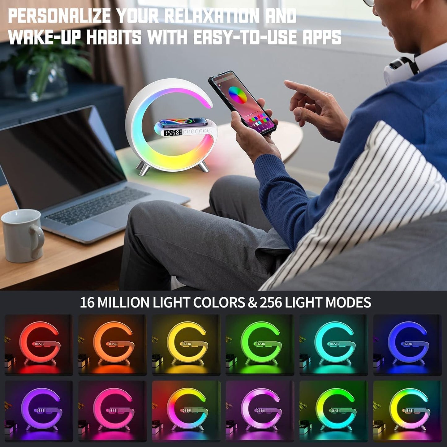 Digital Led Wireless Charger Speaker